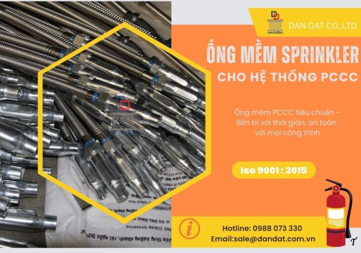 Ống nối mềm đầu phun sprinkler, ống mềm sprinkler PCCC, dây mềm kết nối đầu phun sprinkler
