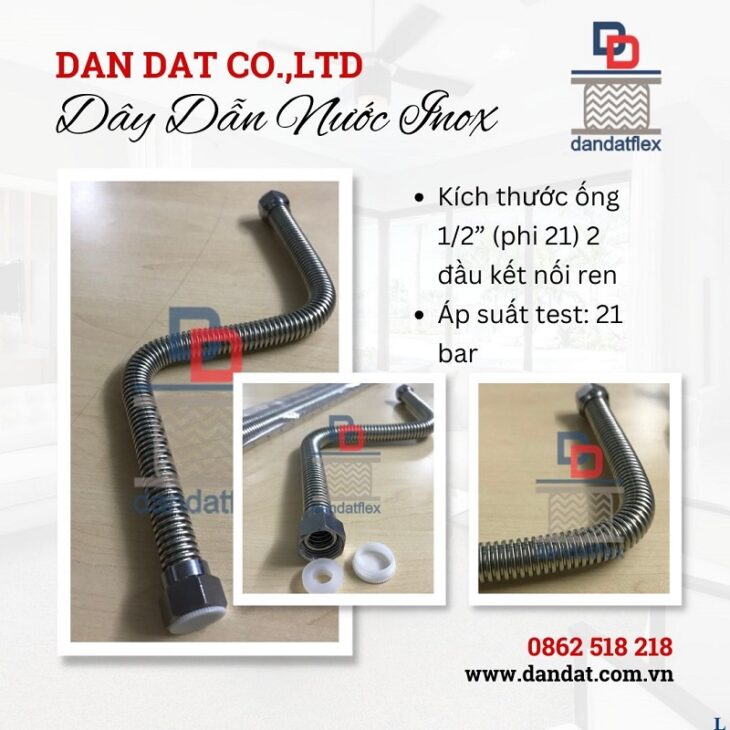 Dây Cấp Nước Inox lắp cho thiết bị nhà tắm, như bồn cầu, bồn rửa chén, vòi rửa bát, bình nóng lạnh