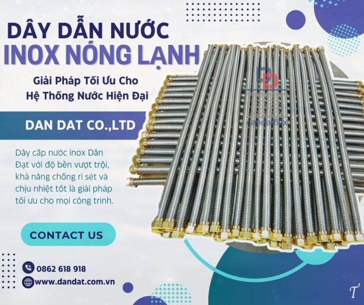 Dây cấp nước inox chịu nhiệt, dây dẫn nước mềm inox, ống mềm cho máy nóng lạnh,dây mềm dẫn nước inox