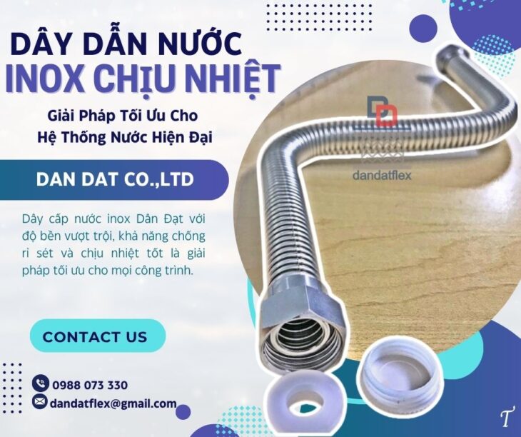 Dây cấp nước inox chịu nhiệt, dây dẫn nước mềm inox, ống mềm cho máy nóng lạnh,dây mềm dẫn nước inox