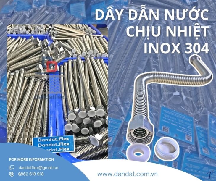 Dây cấp nước inox chịu nhiệt, dây dẫn nước mềm inox, ống mềm cho máy nóng lạnh,dây mềm dẫn nước inox