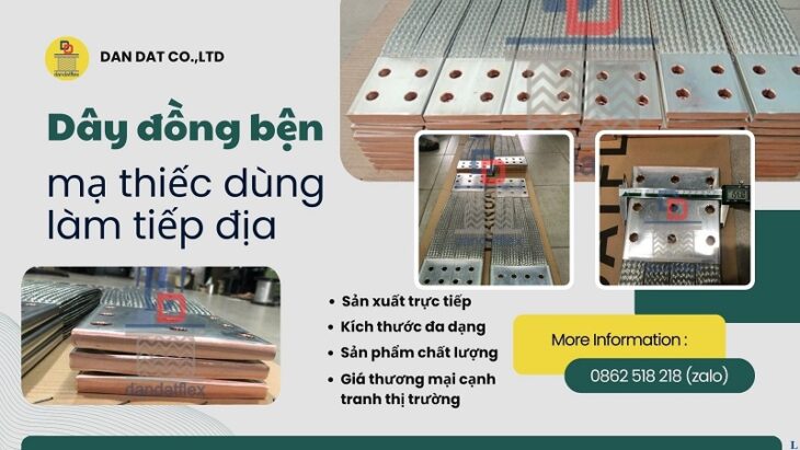 Cung cấp dây đồng bện mạ thiếc, thanh nối đồng mềm, dây tiếp địa thang máng cáp, busbar đồng mềm