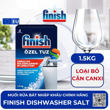 Chất trợ rửa chuyên dụng cho máy rửa bát Finish (Muối, Bóng, Vệ sinh máy) – hàng chính hãng EU