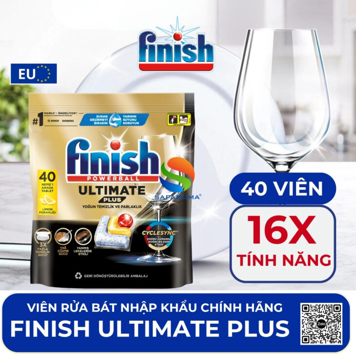 Viên rửa bát Finish chuyên dùng cho máy rửa bát – hàng nhập khẩu chính hãng Châu Âu