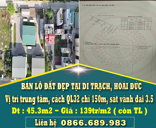 BÁN LÔ ĐẤT ĐẸP CÓ 1-0-2 TẠI HOÀI ĐỨC – MUA LÀ THẮNG