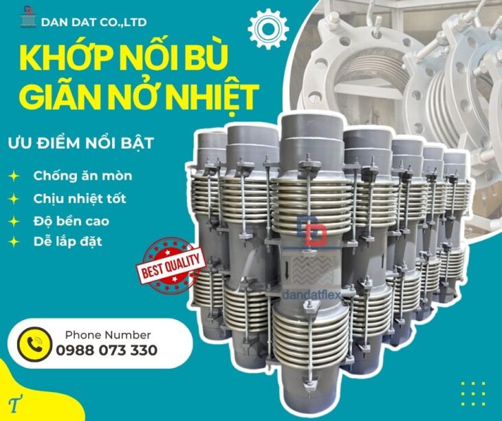 Khớp nối bù trừ giãn nở, khớp nối giãn nở chịu nhiệt, khớp nối giãn nở máy phát điện, ống mềm inox