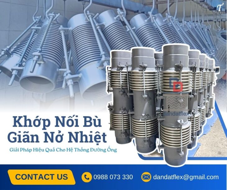 Khớp nối co giãn chịu áp cao, khớp giãn nở inox nối bích, khớp nối chống rung inox chịu nhiệt
