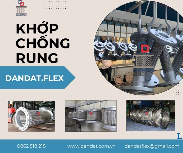 Khớp nối giảm chấn inox, Khớp nối mềm chống rung cho bơm công nghiệp, Khớp nối mềm inox nối bích