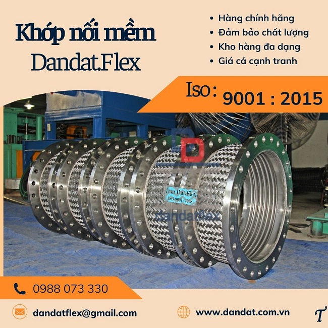 Khớp nối giảm rung inox, khớp nối mềm inox công nghiệp, khớp nối mềm bọc inox dẫn hóa chất