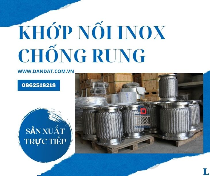 Khớp nối giảm chấn inox, Khớp nối mềm chống rung cho bơm công nghiệp, Khớp nối mềm inox nối bích