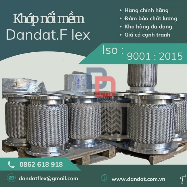 Khớp nối giảm rung inox, khớp nối mềm inox công nghiệp, khớp nối mềm bọc inox dẫn hóa chất