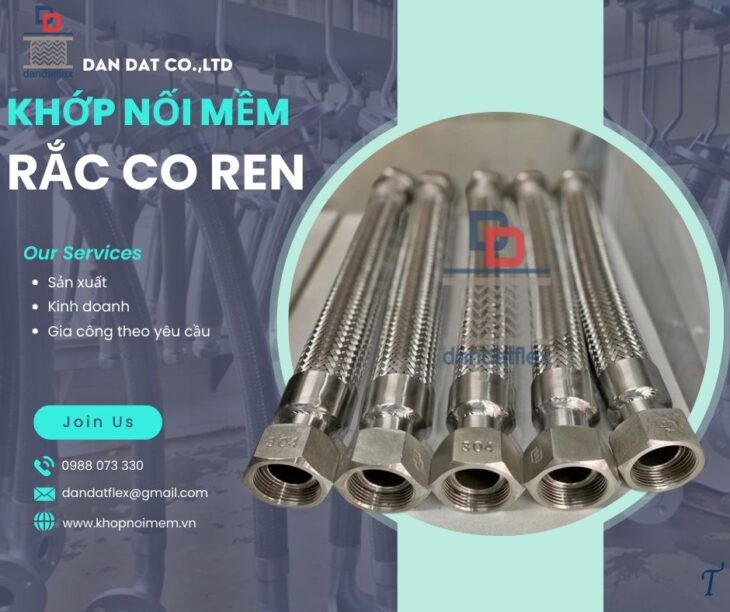 Khớp nối mềm inox chịu nhiệt/ Khớp nối inox chống rung/ Khớp nối mềm kim loại/ Khớp nối chống rung