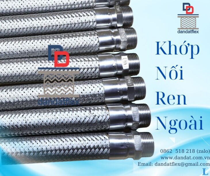 Ống dẫn dầu thủy lực, ống mềm inox rắc co ren, khop noi mem, ống thủy lực bọc lưới inox,khop noi mem