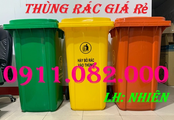 Bán thùng rác nhựa mẫu mã đẹp, chất lượng giá rẻ- thùng rác 120 lít, 240 lít, 660 lít- lh 091108200