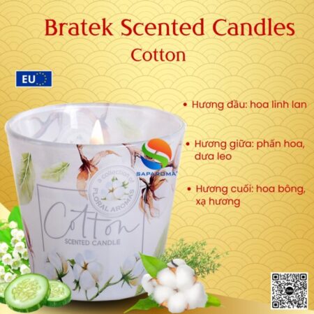 Nến thơm Bartek Candles 115g, hỗ trợ khử mùi, thơm phòng, decor trang trí, hàng chính hãng EU