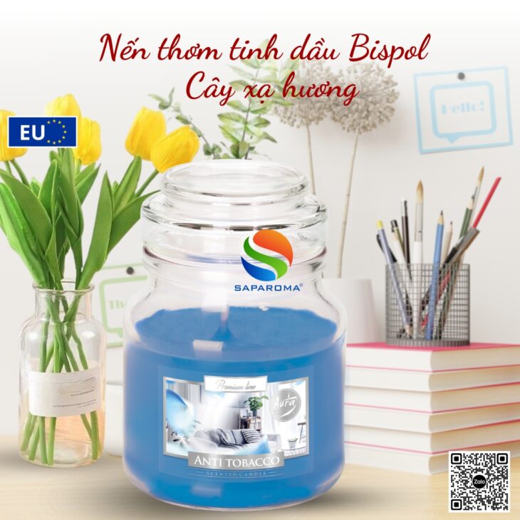Nến thơm cao cấp Bispol 120g nhập khẩu chính hãng EU, hỗ trợ khử mùi, thơm phòng, quà tặng ý nghĩa