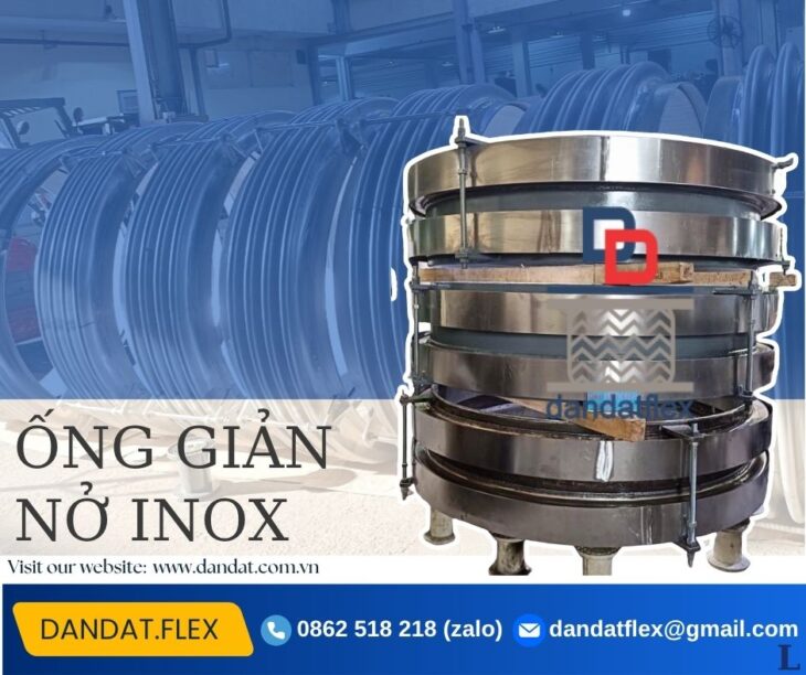 Ống bù trừ giãn nở nhiệt, khớp giãn nở DN150, khớp chống rung, mối nối mềm, giảm rung inox