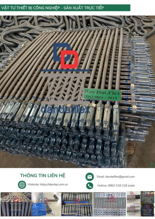 Ống mềm kết nối đầu phun nước, Ống ruột gà lõi thép, Dây cấp nước nóng lạnh, Dây đồng bện mạ thiếc