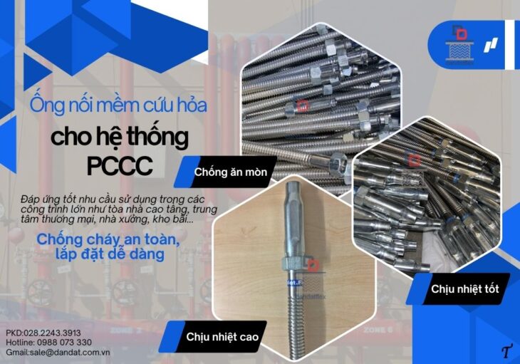 Ống nối mềm đầu phun sprinkler, ống mềm sprinkler PCCC, dây mềm kết nối đầu phun sprinkler
