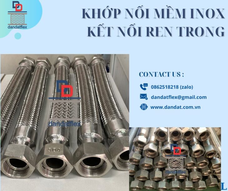 Ống dẫn dầu thủy lực, ống mềm inox rắc co ren, khop noi mem, ống thủy lực bọc lưới inox,khop noi mem