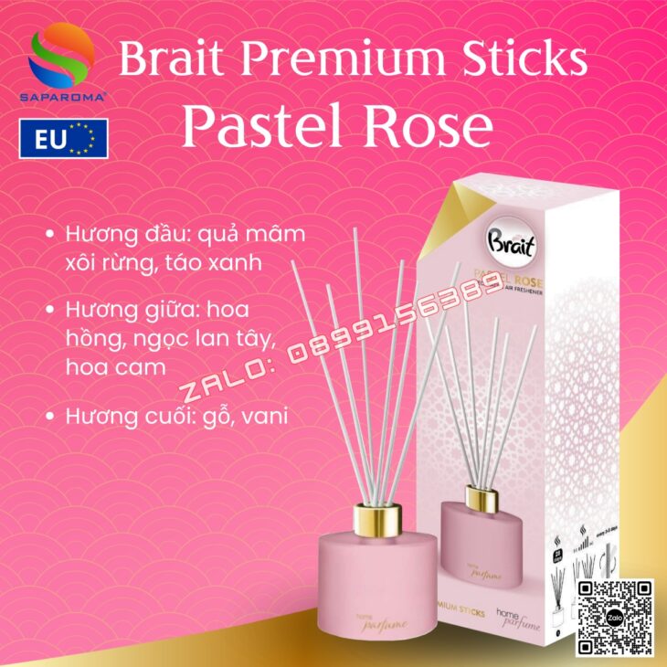 Tinh dầu khuếch tán que mây cao cấp BRAIT 100ml thơm phòng, sang trọng, nhập khẩu chính hãng Châu Âu