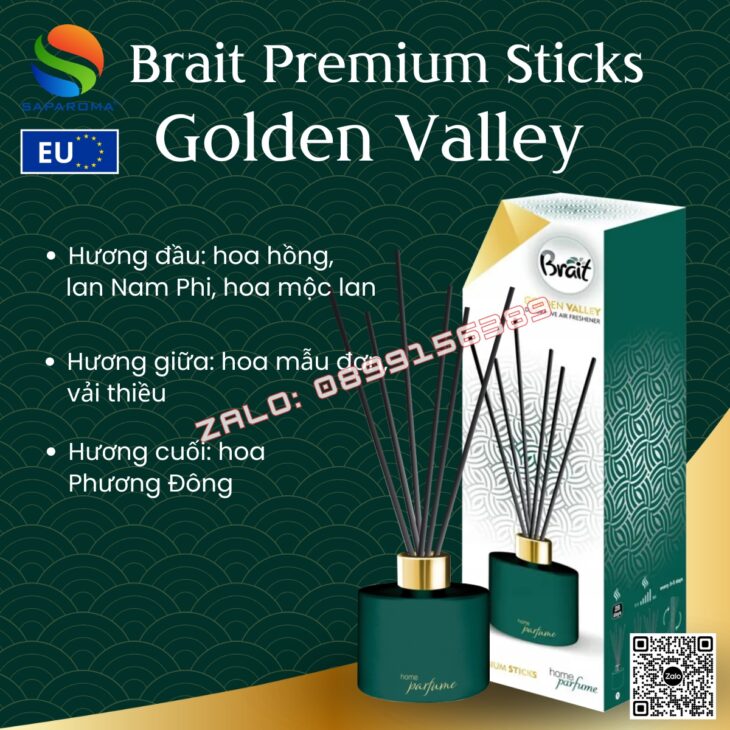 Tinh dầu khuếch tán que mây cao cấp BRAIT 100ml thơm phòng, sang trọng, nhập khẩu chính hãng Châu Âu