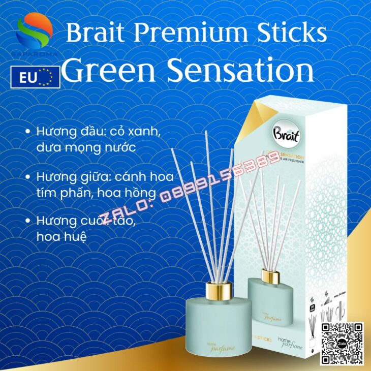 Tinh dầu khuếch tán que mây cao cấp BRAIT 100ml thơm phòng, sang trọng, nhập khẩu chính hãng Châu Âu