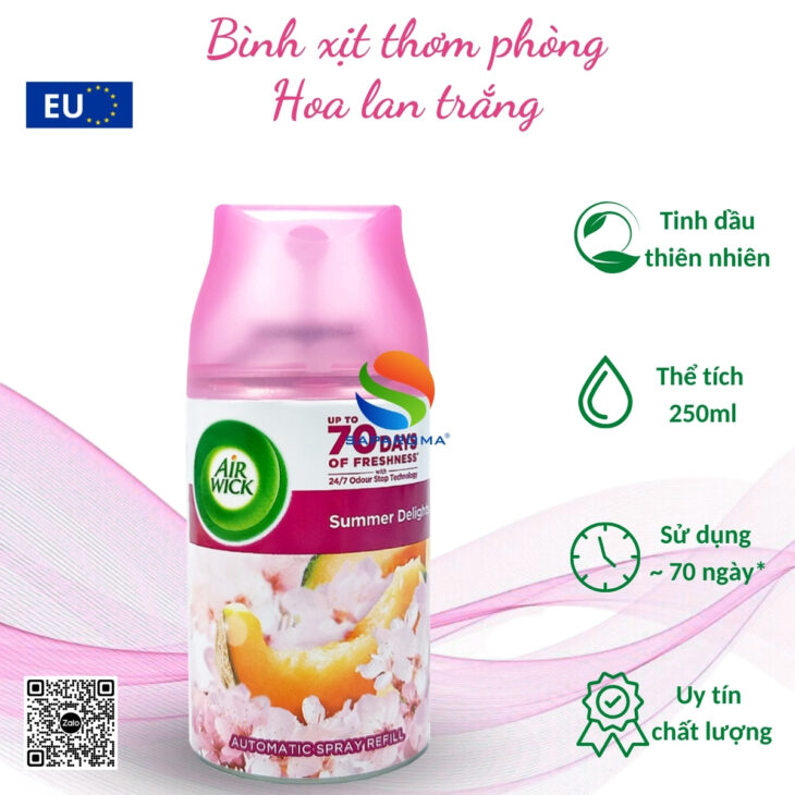 Bình xịt tinh dầu thiên nhiên Air Wick 250ml – nhập khẩu chính hãng EU, hỗ trợ khử mùi, thơm phòng