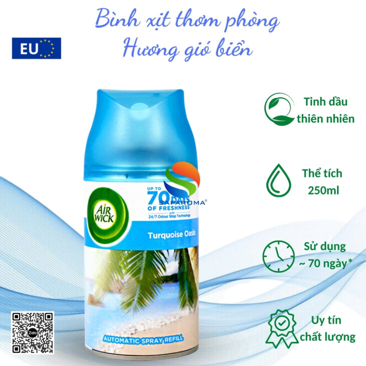 Bình xịt tinh dầu thiên nhiên Air Wick 250ml – nhập khẩu chính hãng EU, hỗ trợ khử mùi, thơm phòng