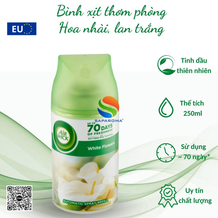 Bình xịt tinh dầu thiên nhiên Air Wick 250ml – nhập khẩu chính hãng EU, hỗ trợ khử mùi, thơm phòng