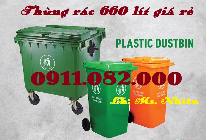 Cung cấp thùng rác giá rẻ, mẫu mã đẹp, bền bỉ- thùng rác 120 lít, 240 lít, 660 lít- lh 0911.082.000