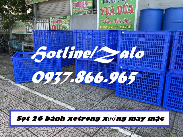 Sọt có bánh xe dùng kéo hàng trong xưởng may, Sọt chứa hàng, sọt có bánh xe dưới đáy