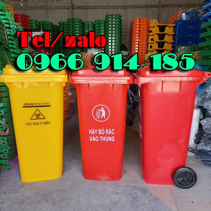 Đại lý thùng rác nhựa 120 lít 2 bánh xe loại dày nguyên sinh