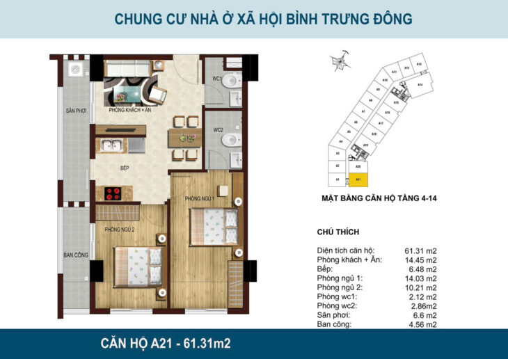 Bán Chung Cư Bluesky tower Q2, Liền Kề GLobal, Giá Sốc. Căn Góc tầng đẹp 2PN 2WC 2,4 tỷ, 66m2