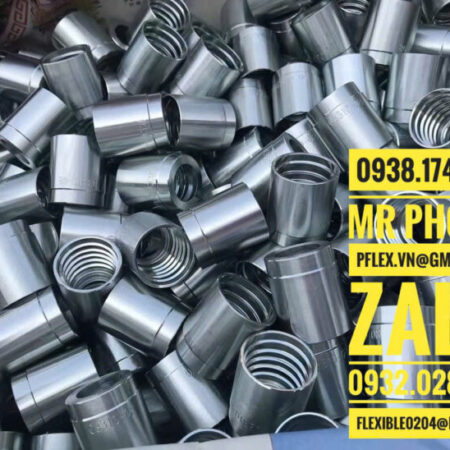 đầu ren bấm dây mềm thủy lực-đầu nối inox bấm ống dẫn dầu thủy lực