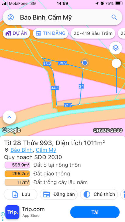 Chưa tới 2 Triệu/m2 sở hữu gần 40m mặt tiền đường chính Long Giao – Bảo Bình