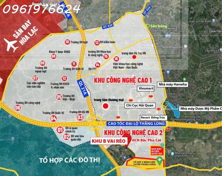 ĐẤT NỀN GIÁ F0, FULL THỔ CƯ TẠI HOÀ LẠC, ĐỐI DIỆN TÁI ĐỊNH CƯ VAI RÉO DIỆN TÍCH TỪ 100M2