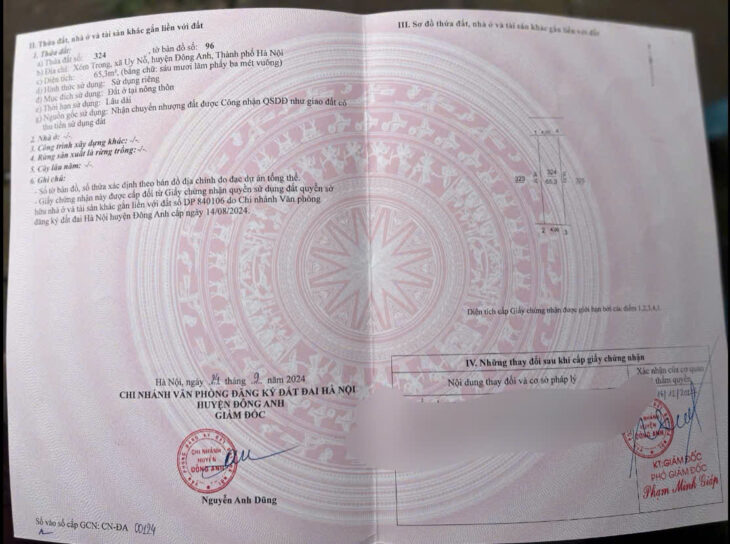 BÁN ĐẤT 65.3M2 XÓM TRONG UY NỖ ĐÔNG ANH – TRUNG TÂM ĐÔNG ANH