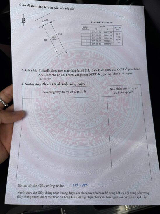 ĐẤT ĐẸP – GIÁ ĐẦU TƯ – Còn DUY NHẤT 1 LÔ ĐẤT FULL THỔ CƯ RẺ NHẤT VĨNH PHÚC