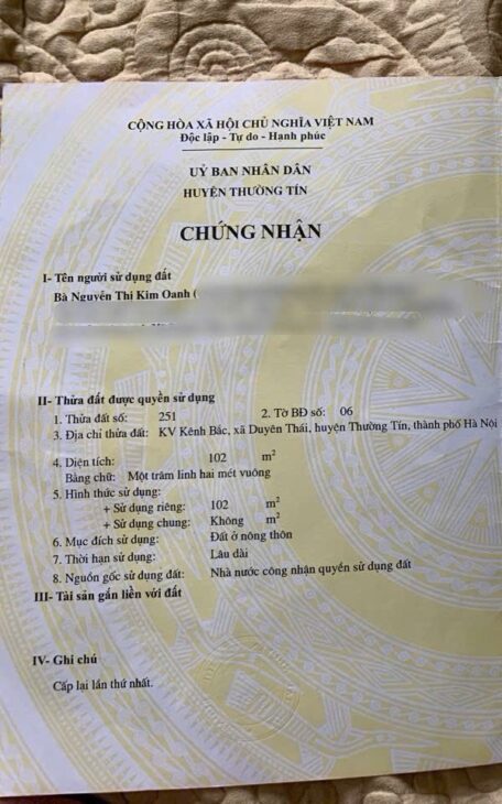sẵn nhà 2 tầng nhập khẩu ngay Xã Duyên Thái, Thường Tín, Hà Nội – Tạo dòng tiền 7 triệu /tháng