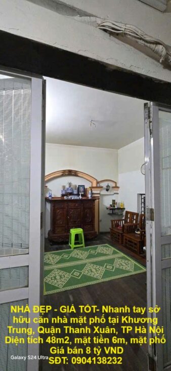 NHÀ ĐẸP – GIÁ TỐT- Nhanh tay sở hữu căn nhà mặt phố tại Khương Trung, Quận Thanh Xuân, TP Hà Nội