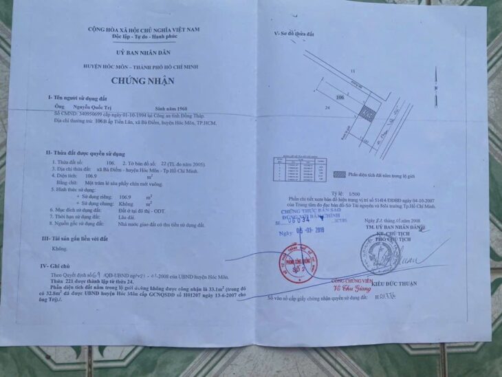 5×30 MẶT TIỀN PHAN VĂN ĐỐI – BÀ ĐIỂM, HÓC MÔN – KINH DOANH