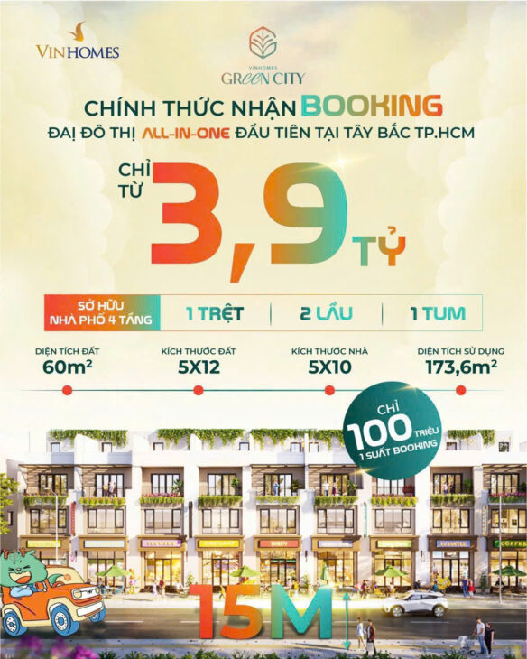 Giỏ hàng độc quyền 1000 căn Vinhomes Long An, thanh toán giãn 1008 ngày, giá chỉ 3 tỷ 9 full VAT