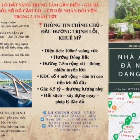 HOT HOT HOT – CHÍNH CHỦ BÁN NHANH LÔ ĐẤT VÀNG Tại Phường Khuê Mỹ, Quận Ngũ Hành Sơn, TP. Đà Nẵng.