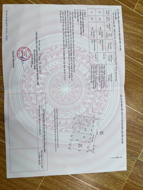 BÁN NHÀ 40.8M2 LỘC HÀ MAI LÂM ĐÔNG ANH – NHỈNH 4 TỶ