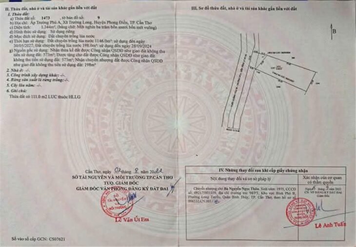 Chính Chủ Bán Đất Lộ Vàm Bi – Trường Hòa – 4 Tổng, Phong Điền, TP Cần Thơ