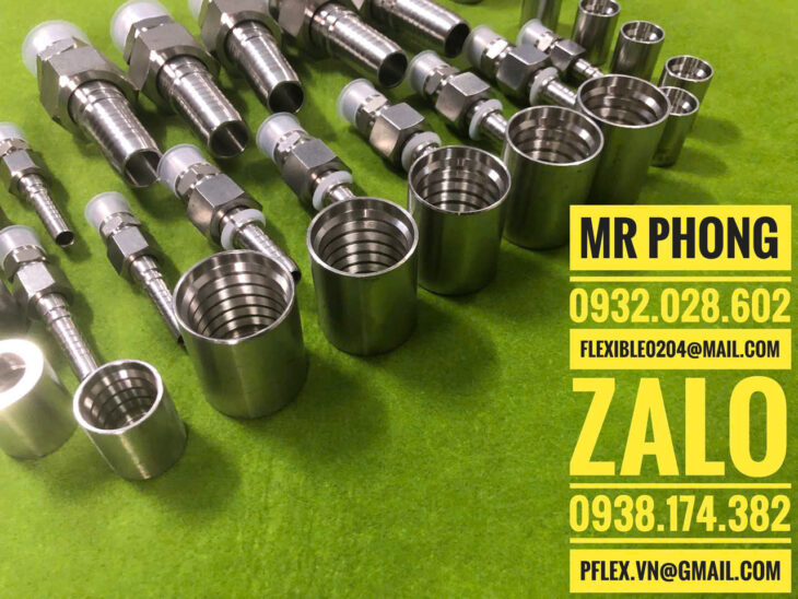 đầu bấm inox cho ống tuy ô thủy lực-đầu cos bấm ống mềm thủy lực