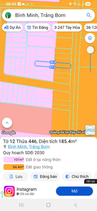 🌟 Lô đất mặt tiền đường lớn Bình Minh, Quảng Tiến – 1.6 tỷ 🌟