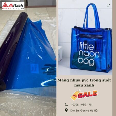 giá bán màng nhựa pvc dẻo trong suốt màu xanh