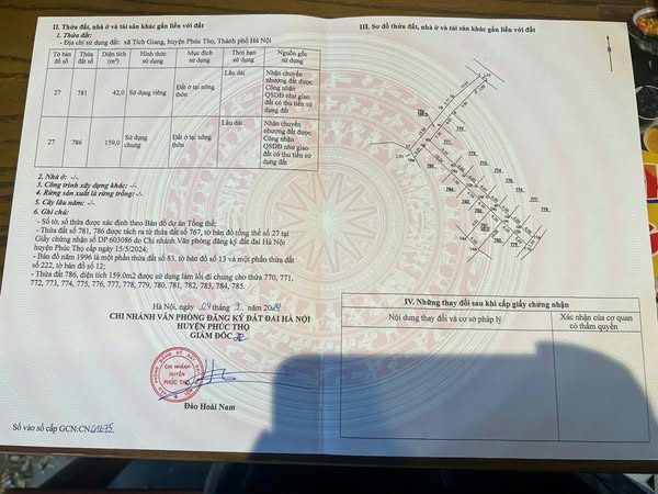 CHÍNH CHỦ GỬI BÁN – DUY NHẤT 1 LÔ 42 M ĐẤT ĐẸP TẠI TÍCH GIANG – PHÚC THỌ – HÀ NỘI